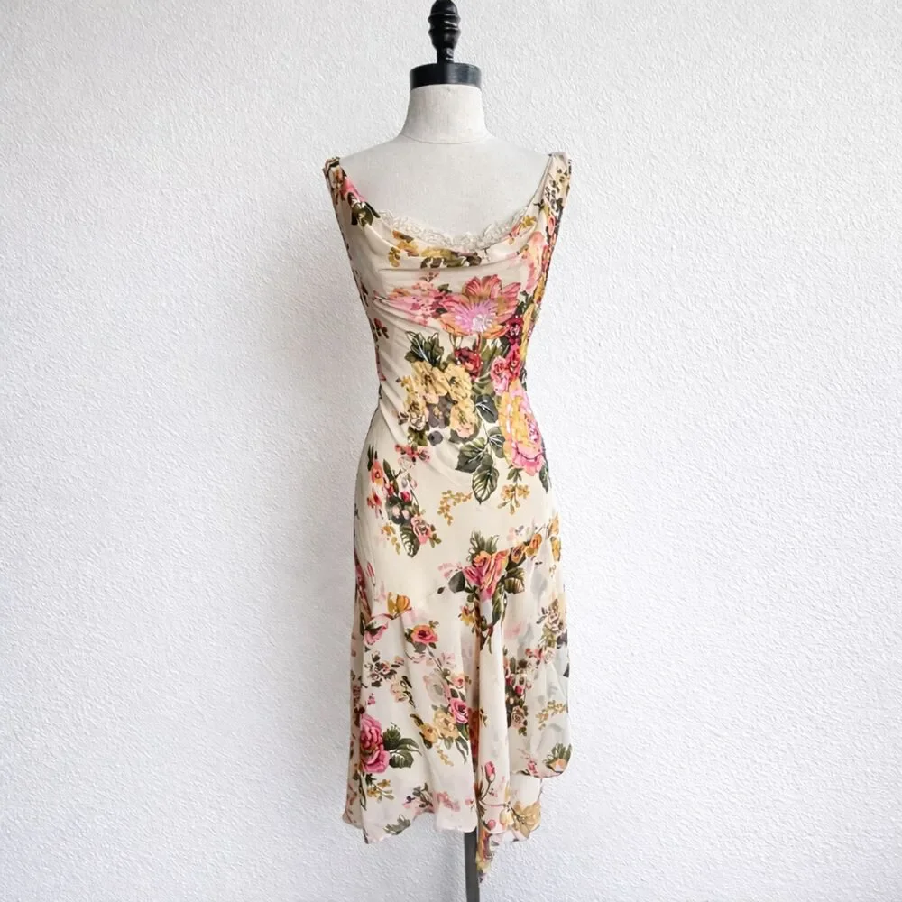 Y2K Dress DressBarn Fairy Beaded XL Flowy Sheer Fantasy Midi Formal Summer NWT - Picture 1 of 7